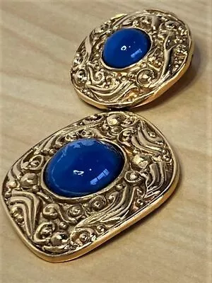 Chanel Vintage Gripore Blue Brooch Coler Stone Ladies' Fashion Accessories • $1291.50