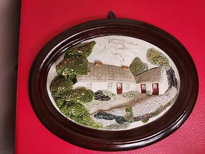 Brush Strokes Pottery 3D Wall Ceramic Plaque 'Kerry Cottage' Hand Painted • £1