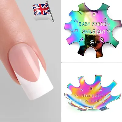 French Manicure Nail Shape Rainbow Cutter Template Acrylic C Smile Line Stencil • £4.25