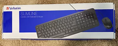 Verbatim 99202 Slimline Corded USB Keyboard & Mouse • $29.99