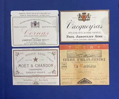 VINTAGE FRENCH CHAMPAIGN/WINE LABELS 1960’s - 1970's LOT OF 4. • $10