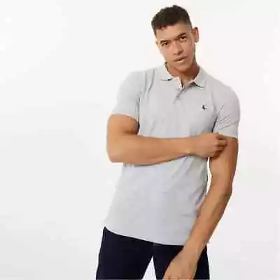 Jack Wills Mens Eaton Stretch Polo Shirt - Grey Marl / M • £24.99