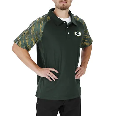 Zubaz NFL Men's Green Bay Packers Elevated Field Polo W/ Viper Print Accent • $38