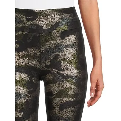 No Boundaries Jrs' SIZE L Sueded High Rise Ankle Metallic Camo Green Leggings  • $10.35