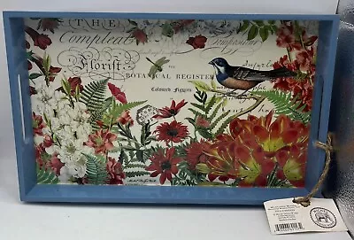MICHEL DESIGN WORKS Wooden Vanity Tray 12.75  X 8  Birds Wildflower Meadow • $20