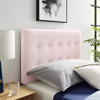 Modway Emily Biscuit Tufted Performance Velvet Twin Headboard In Pink • $70.91