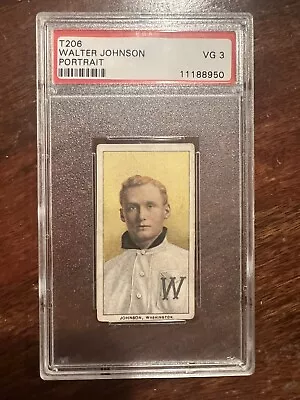 T206 Walter Johnson HOF Portrait Washington Senators Piedmont 150 PSA 3 • $4950