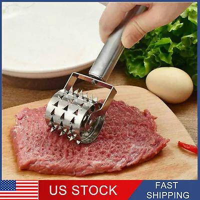 Beef Steak Mallet Meat Tenderizer Roller Hammer Kitchen Stainless Steel Portable • $7.51