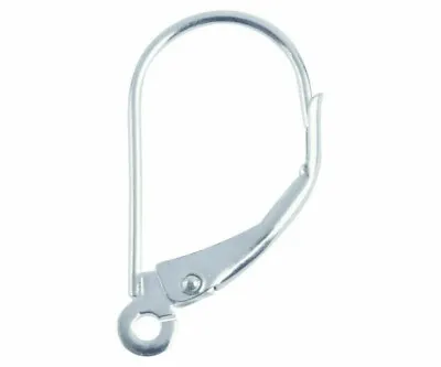 Sterling Silver 925 Pair Continental Earring Hook Fasteners Leverback Ear Wire • £6.63