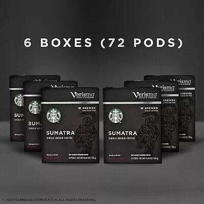 Starbucks VERISMO Pods - Brewed Dark Roast Coffee - Sumatra - (72) Pods • $119.95