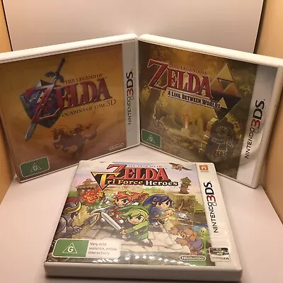 Legend Of Zelda 3DS Bundle TriForce Heroes Ocarina Of Time Link Between Worlds • $95