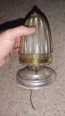 $39.99 • Buy Antique Hall Hallway Ceiling Fixture Light Lamp Torpedo Boob Glass 8.5  X 5 