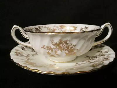 Minton Ancestral Gold Cream Soup Bowl & Stand • $36.58