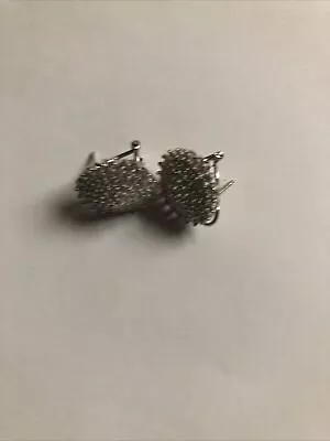 $28 • Buy ROSS SIMONS-Sterling Silver Cubic Zirconia Snowflake Earrings 1/2 Inch
