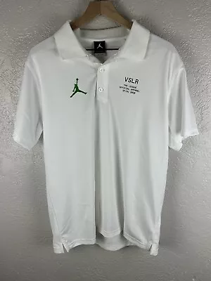 Jordan Polyester Polo Shirt Mens Large Green Jumpman Nike Air Short Sleeve Golf • $21.24