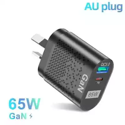 65w GaN Super Fast Charger For Mobile Tablet Laptop PD Type C USB A • $26.99