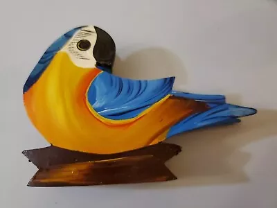 Vintage Wooden Folk Art Napkin Holder Hand Painted Bird Robin • $11.95