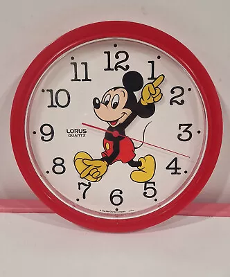 Vintage Mickey Mouse Lorus Quartz Wall Clock - Moving Hands Mickey Mouse Disney • $30