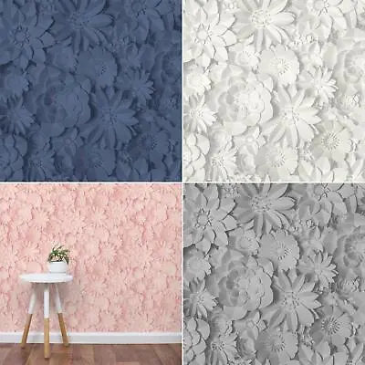 Fine Decor Dimensions Floral Wallpaper 3D Effect Flowers - Choose Colour • £2.99
