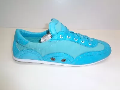 Volatile Kicks Size 10 BANGIN Turquoise Leather Sneakers New Womens Shoes • $54.45
