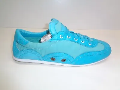 Volatile Kicks Size 8 BANGIN Turquoise Leather Sneakers New Womens Shoes • $48.95