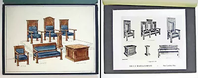 Key MASON MASONIC Lodge THRONE CHAIR Design FOLIO C1930s-9 Plates Incl/Handcolor • $347