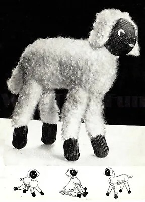 Knitting Pattern Vintage Cute Baby Lamb/Sheep/Soft Toy.  • £1.80