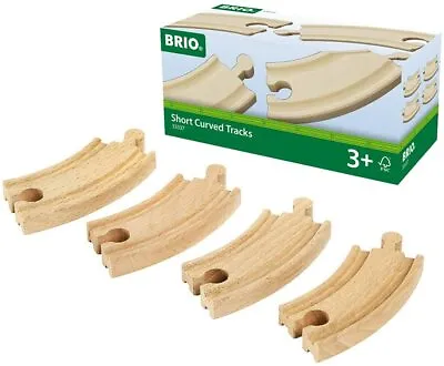 £5.50 • Buy BRIO Short Curved Tracks 33337 (Combine Postage) Wooden Train Track 4 Per Box