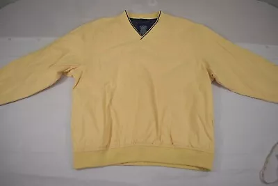 Devon & Jones Windbreaker Jacket Men's L Straw Yellow Long Sleeve Pullover • $10