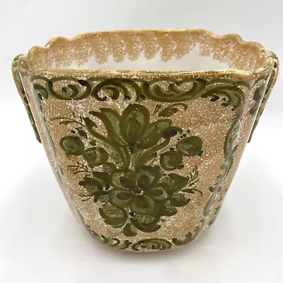 Meiselman Imports Majolica Jardiniere Vase Planter Grapevines Made In Italy • $23.16