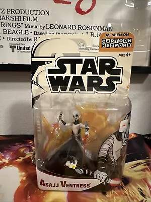 Star Wars Animated Clone Wars ASAJJ VENTRESS Action Figure Not Mint Yellowing • $16.20