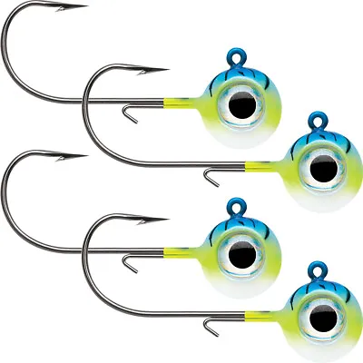 VMC Neon Moon Eye 1/4 Oz. 3D Holographic Jig - 4 Pack - Blue Fire UV • $10.50