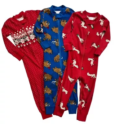 Hanna Andersson Toddler Boys Size 85/US 2T Lot Of Pajamas Mammoth Llama • $35