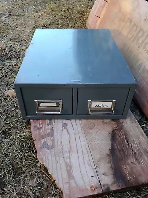 Vintage Steelmaster 2 Drawer Metal File Cabinet Card Catalog Industrial Index • $39.99