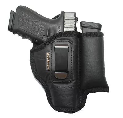 IWB Soft Houston Leather Holster With Magazine/Mag Pouch/Holder - Choose Model • $29.95