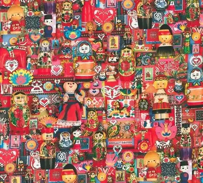 Fat Quarter  Matryoshka Nesting Doll Fabric  Russian Babushka Dolls  100% Cotton • $2.99