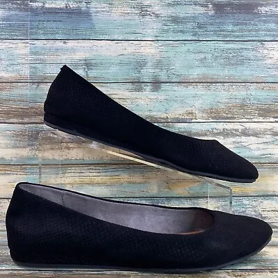 Me Too Loafer Womens 9.5M Black Fabric Shoes Wedge Heel Pointed Toe Comfort Flat • $30