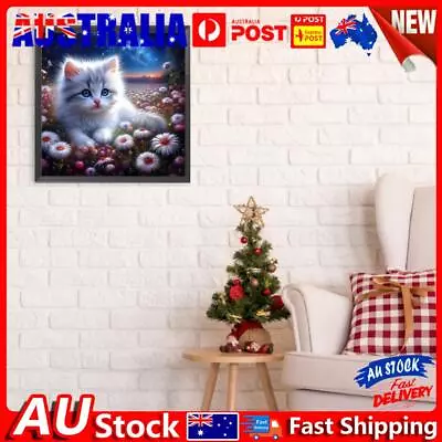 5D DIY Full Round Drill Diamond Painting Cat Home Decoration Art Craft 30x30cm • $8.91