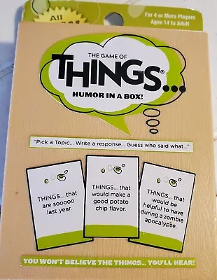 $10 • Buy THE GAME OF THINGS HUMOR IN A BOX ALL NEW TOPICS Brand New Sealed 14+ 4+ Players