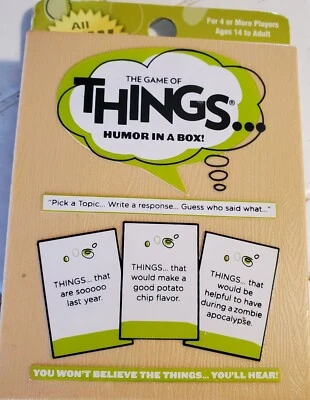 $10 • Buy THE GAME OF THINGS HUMOR IN A BOX ALL NEW TOPICS Brand New Sealed 14+ 4+ Players