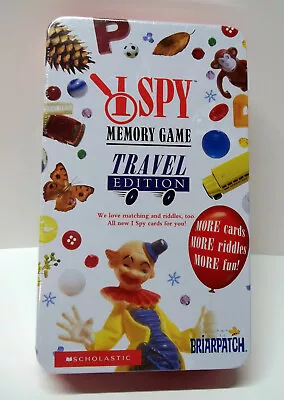 I SPY Memory Game Travel Edition Tin NEW Sealed Briarpatch Scholastic  Ages 4+ • $7