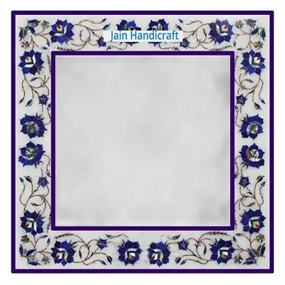 24  White Marble Table Top Coffee Center Inlay Lapis Mosaic Home Decor Q1 X-mas • $870