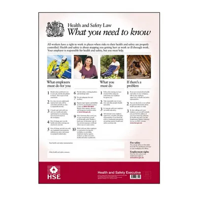 £21.78 • Buy Health And Safety Law Poster A3 FHSEA3 HSE Genuine Top Quality Product New