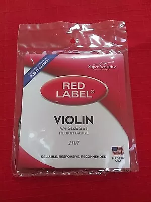 Super Sensitive Red Label (2107) Violin String Set 4/4 Size Medium • $18