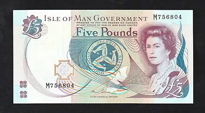 🇮🇲 Isle Of Man 5 Pounds 2015 P-48 QEII Banknote UNC * • $45