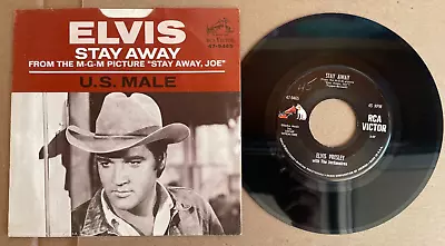 Elvis Presley US Male Stay Away 1968 USA RCA Vinyl 45 Picture Sleeve DOS 7S • $17.95