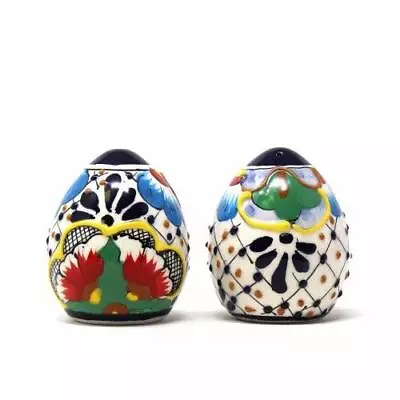 Salt And Pepper Shaker Handmade Pottery Spice Shakers Dots And Flowers • $24