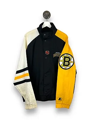 Vintage 90s Boston Bruins NHL Starter Center Ice Windbreaker Jacket Size XL • $175