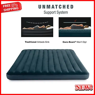 $32.69 • Buy Camping Inflatable Air Mattress Flocked Airbed Sleeping King Size Blow-Up Bed