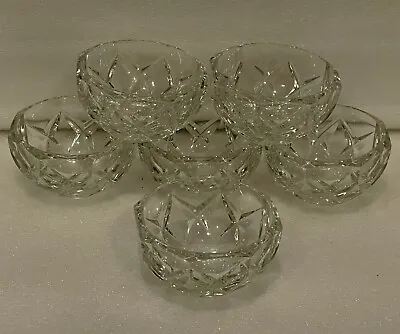 Bowls Vintage Val St Lambert Clear Cut Crystal Desert Bowls Set Of 6 Belgium • £175.78